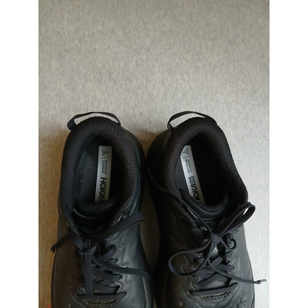 Hoka Sneakers Womens 9 Bondi SR Leather Black Lace Up Casual Comfort Everyday - Picture 4 of 14